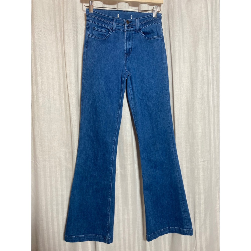 Flying Monkey Los Angeles High Rise Flare Jeans Blue Medium Wash 25 Y2K Festival